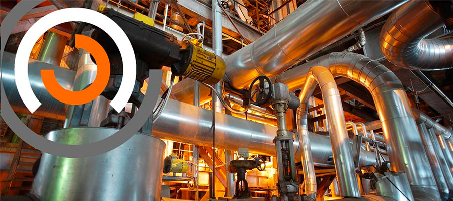 Industrial pipework with motor valve
